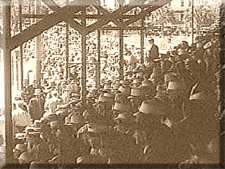old photo of a crowd at a stadium