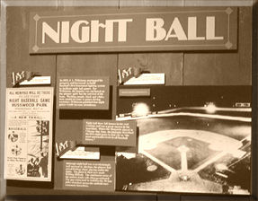 photo of Night Ball exhibit at the Negro Leagues Baseball Museum