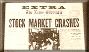 photo of a newspaper with headline proclaiming Stock Market Crashes